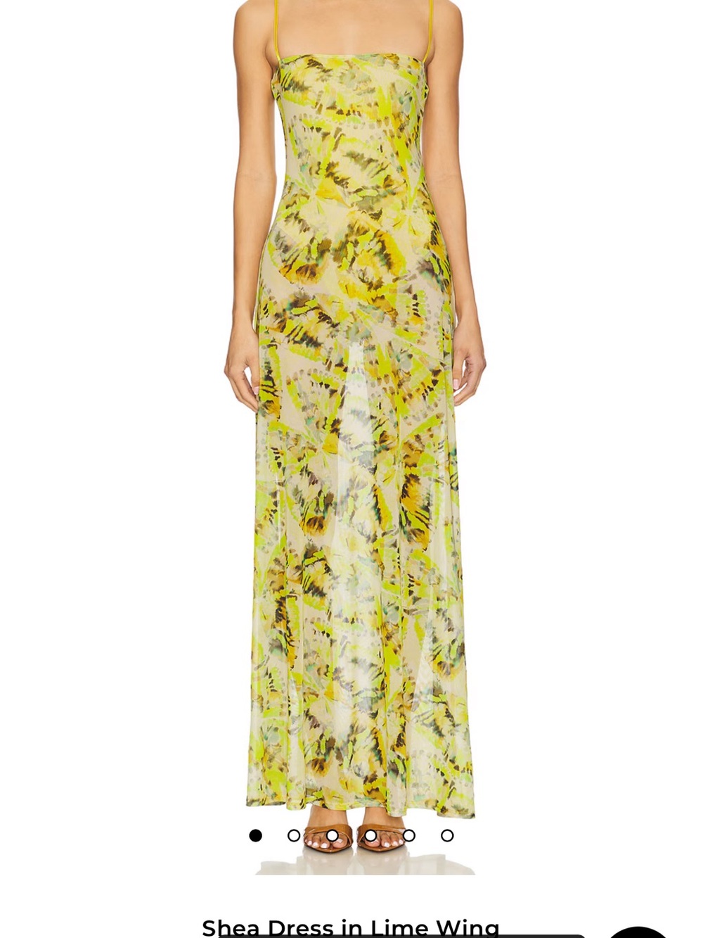 REVOLVE Lime and Yellow Sheer Floral Maxi Skirt